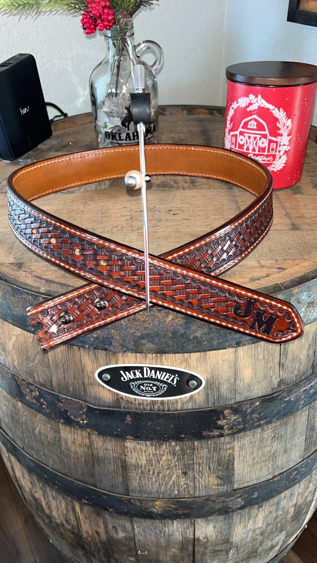 Basket Weave Stamped Belt
