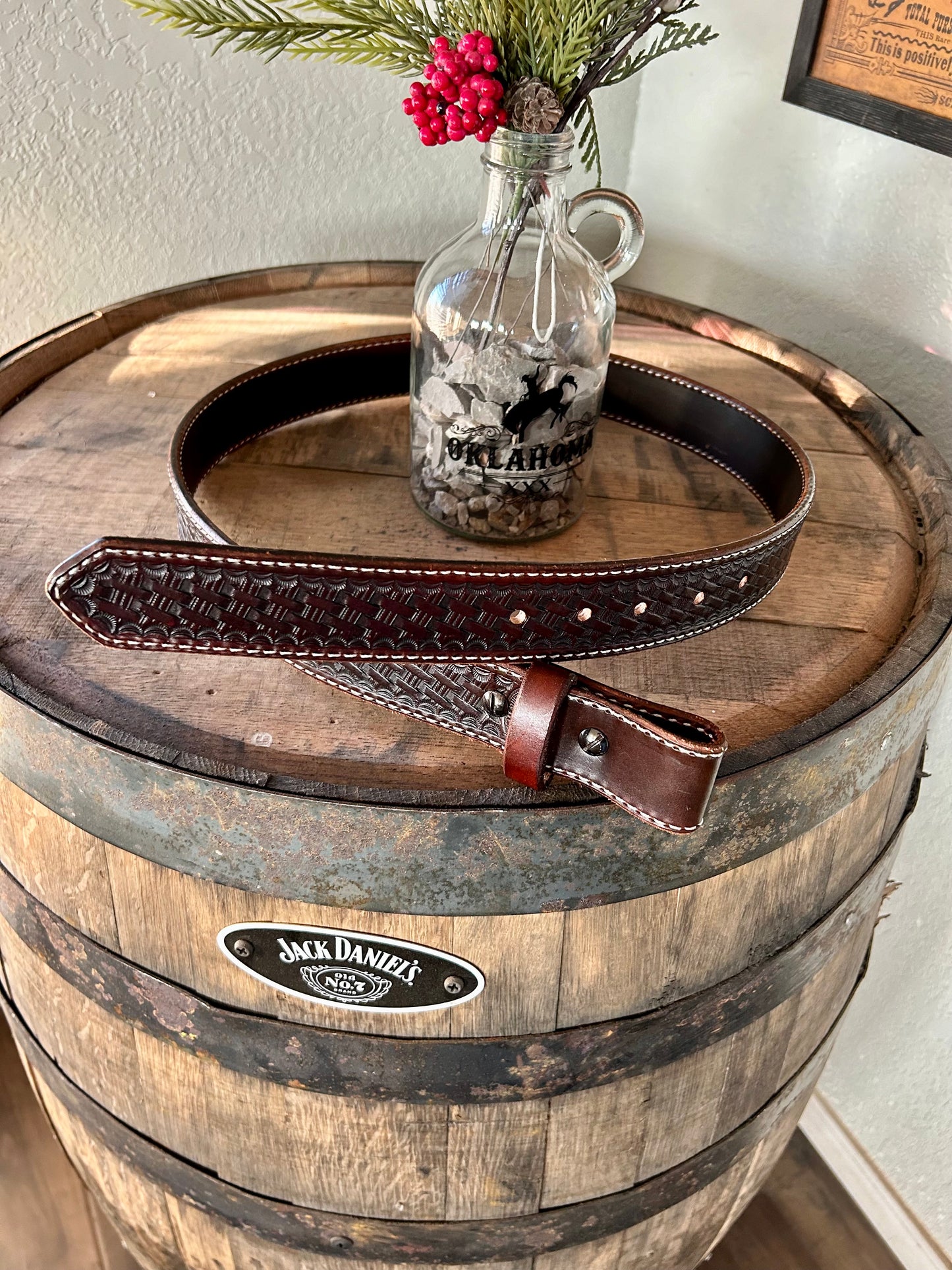 Basket Weave Stamped Belt