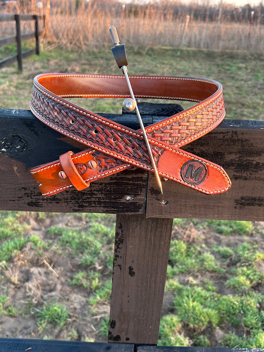 Basket Weave Stamped Belt